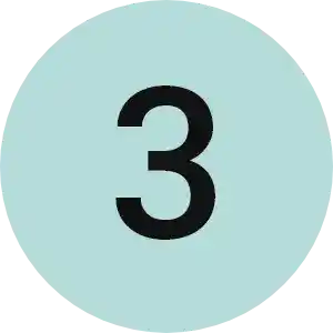 Icono de UPS paso 3 verde azulado