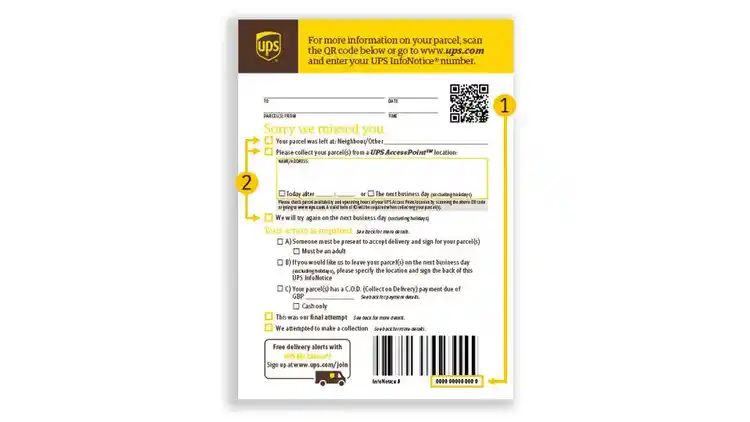 Ejemplo de aviso de entrega